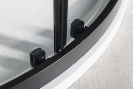 SIGMA SIMPLY BLACK kabina prysznicowa półokrągła 800x800mm, R550, szkło czyste