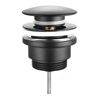 Odpływ umywalkowy 5/4”, klik-klak, duży korek, 10-55mm, czarny mat
