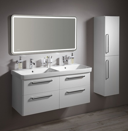 THEIA 120 zestaw łazienkowy, umywalka podwójna, biały