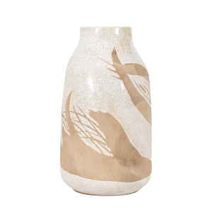 Wazon Goya Large Reactive White Brown 190 x 190 x 330 mm