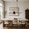 Lampa wisząca MODERNO 80 cm -czarna z białymi kloszami