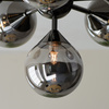 Lampa sufitowa Oscar – 6-punktowa, czarna / dymiona, 49,8 × 49,8 × 37 cm