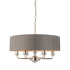 Highclere 6 Pendant Lght Nckel & Chrcoal 300-780mm