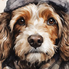 Obraz w ramie „Archie” – brązowy, 38 × 1,5 × 38 cm