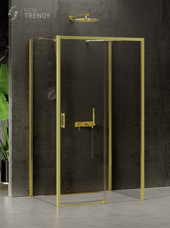 KABINA PRIME LIGHT GOLD PROSTOKĄTNA PRZYŚCIENNA P 120x100x200 CZYSTE 6mm ACTIVE SHIELD