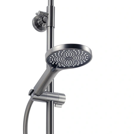 Deszczownica z baterią prysznicową termostatyczną dwufunkcyjną, gun metal