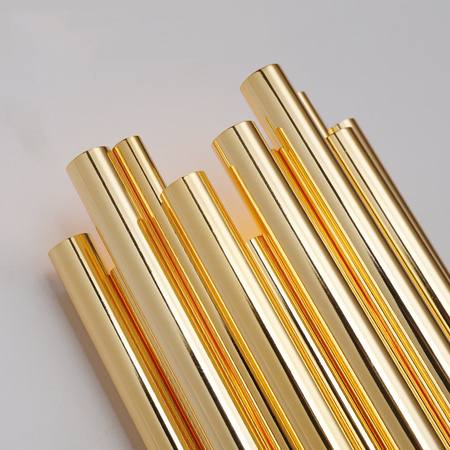 Lampa ścienna TUBO GOLD 50 cm- nowoczesny metalowy kinkiet do salonu