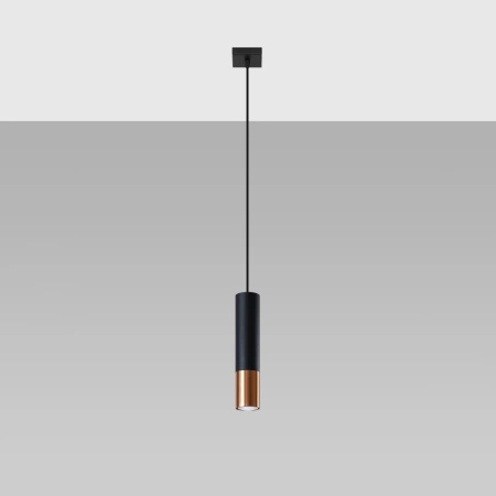 Lampa wisząca LOOPEZ 1 czarny/miedź