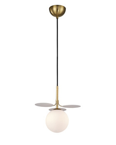Lampa wisząca CHIC-1, 20 cm - biało złota nowoczesna lampa do salonu