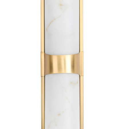 Lampa ścienna MURO LED 66 cm - biały alabaster, złote detale
