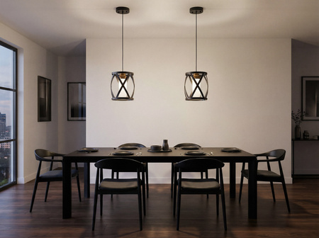 LAMPA WISZĄCA LOFT CZARNO-MOSIĘŻNA ASTILA W1