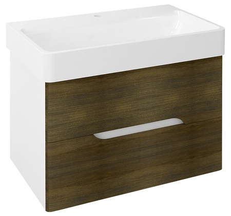 MEDIENA szafka umywalkowa 76x51x48,5cm, biały mat/dąb graphite