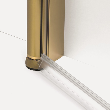 NZ2 Kabina prysznicowa NEW SOLEO GOLD BRUSHED walk-in U 100x195 szkło czyste 6mm Active Shield 2.0