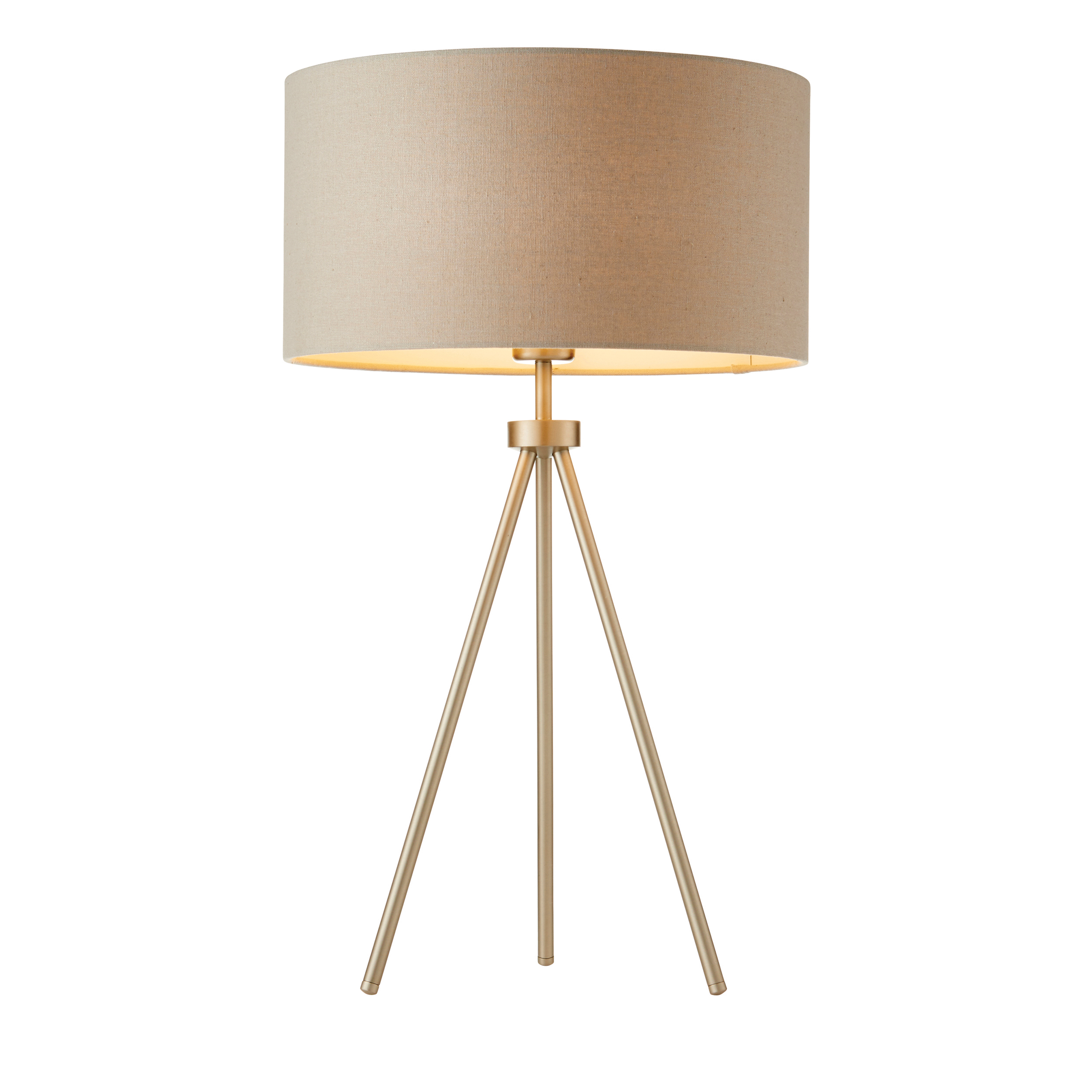 Lampa stołowa Tri – matowy nikiel / szary, 35 × 35 × 60 cm
