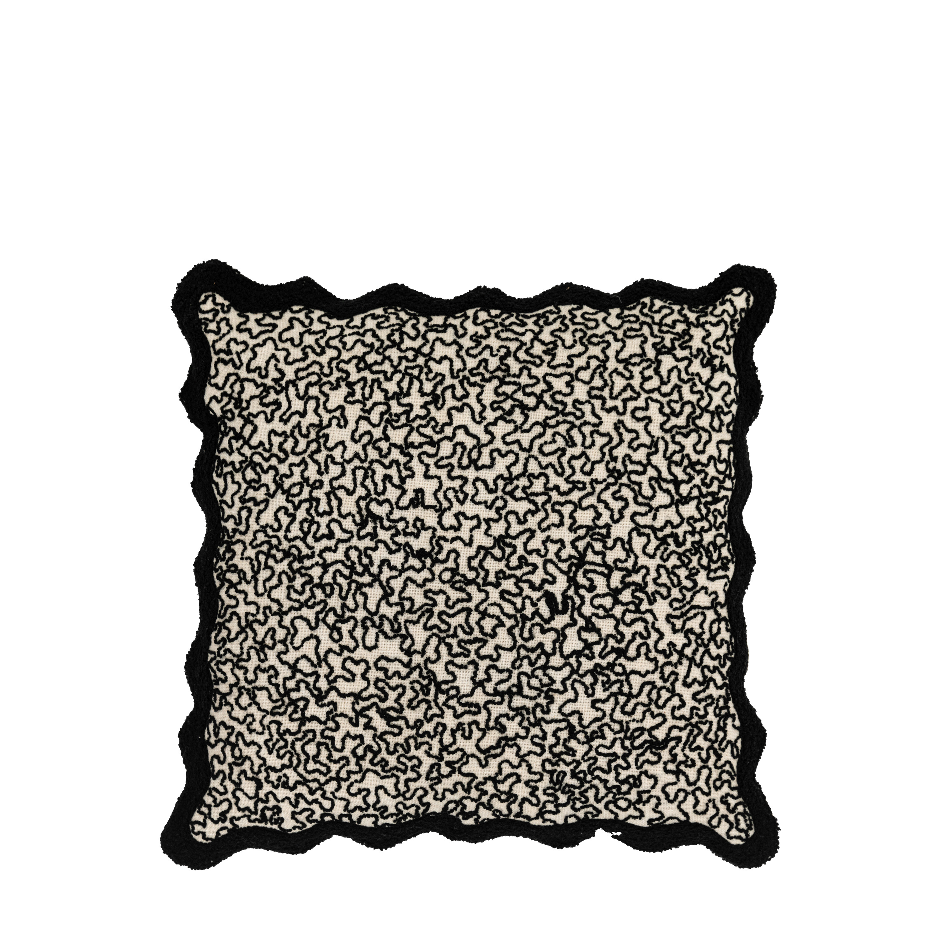 Poduszka dekoracyjna Tabor – wypełnienie z pierza, czarna, 45 × 45 cm