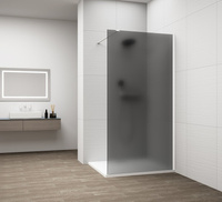ESCA WHITE MATT jednoczęściowa kabina przysznicowa Walk-In, montaż przy ścianie, szkło mat dymione, 800 mm