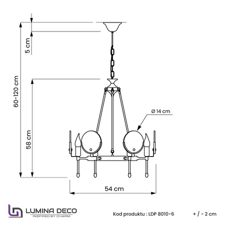 NOWOCZESNY ŻYRANDOL KRYSZTAŁOWY MONTEGO W6