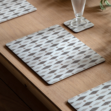 Geo Monochrome Placemat and Coaster Set
