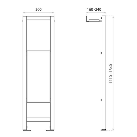 Stelaż podtynkowy do uchwytu dla niepełnosprawnych LAV 700