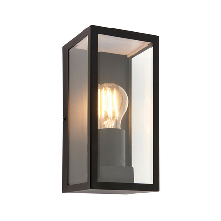 Kinkiet Oxford – przezroczysty / matowy czarny, 11,5 × 11 × 23,5 cm