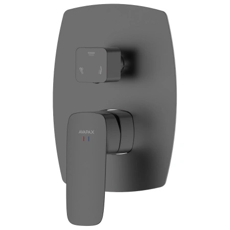 Bateria prysznicowo wannowa podtynkowa trzyfunkcyjna, gun metal