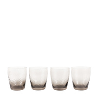 Swirl Tumbler Glass Smoked Grey (4pk) 85x85x97mm