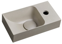 PICCOLINO umywalka betonowa, 30,8x17cm, bateria z prawej strony, piaskowy mat