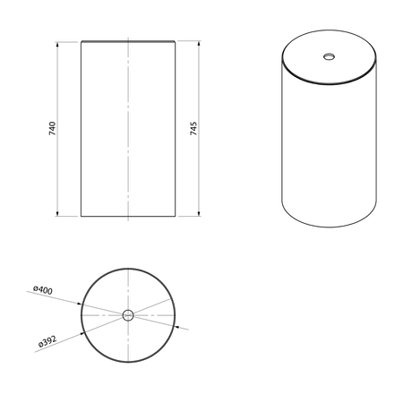 OASIS podstawa pod umywalkę, dyfuzor LED, ø 400x745 mm, agila