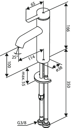Iris Bateria umywalkowa - Średnia (Szczotkowany mosiądz)