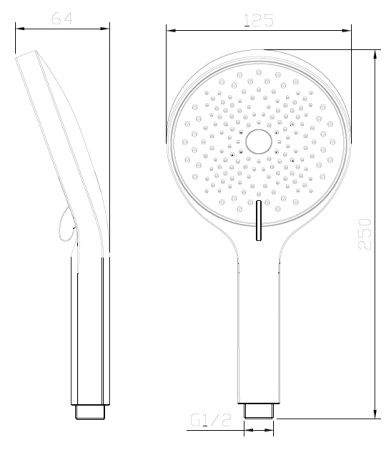 Słuchawka prysznicowa  3F - trzyfunkcyjna, czarna