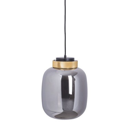 Lampa wisząca BOOM 25 cm - LED, klosz szary- metalizowany, wykonczenie złote