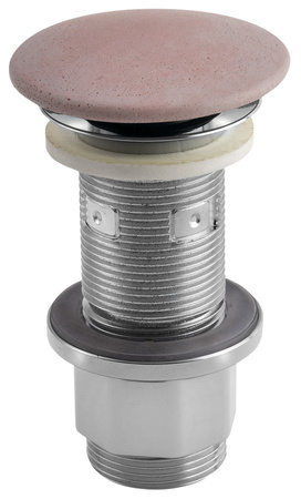 Korek umywalkowy 5/4'', klik-klak, betonowy grzybek, 10-80mm, różowy mat