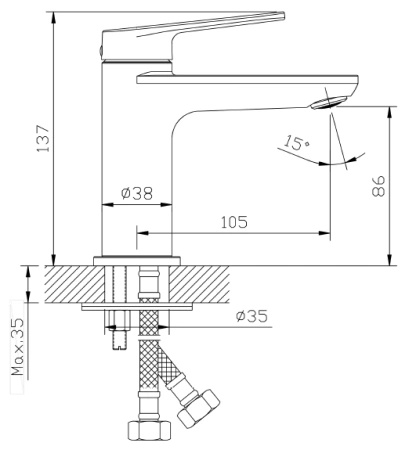 Bateria umywalkowa stojąca, czarna