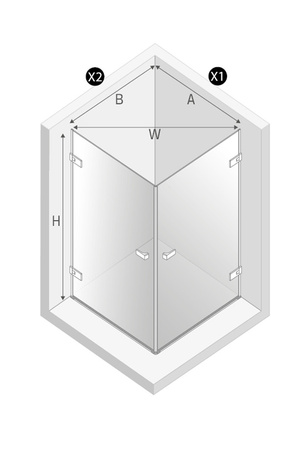 Kabina prysznicowa OXIA COPPER BRUSHED 2D kwadratowa 70x70x200 szkło czyste 8mm Active Shield 2.0