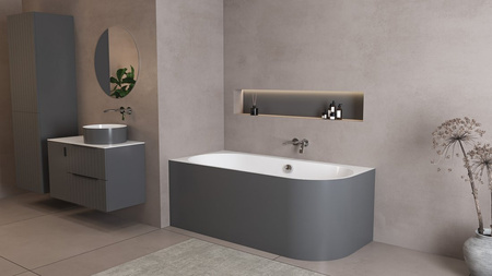 ASTRA L MONOLITH wanna wolnostojąca przyścienna 160x75x60cm, biały/carina