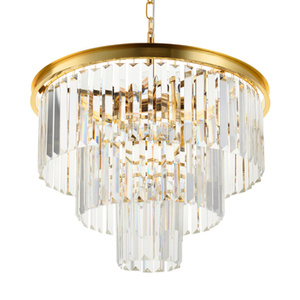 Lampa wisząca SPLENDORE 50 cm - żyrandol złoto-kryształowy