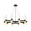 Lampa wisząca CANDELA-10, 85 cm - 10-ramienna oprawa sufitowa czarna