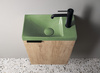 AGOS umywalka betonowa, 40x22cm, lewa/prawa, zielony półpołysk