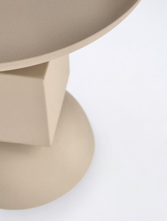 BIZZOTTO Stolik kawowy ALKA 40,5 cm – beżowy, stal malowana, nowoczesny design