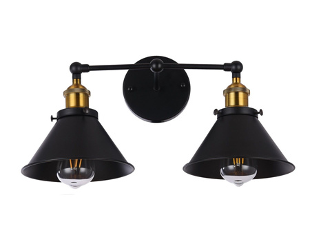 LAMPA ŚCIENNA KINKIET LOFTOWY CZARNY GUBI DUO