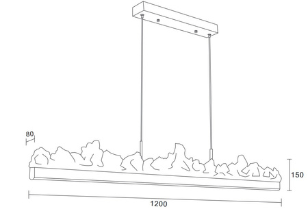 Lampa wisząca MONTANA LONG 125 cm -LED, złota listwa z kryształem