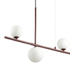 Lampa wisząca MODERNO 80 cm - burgundowa z białymi kloszami