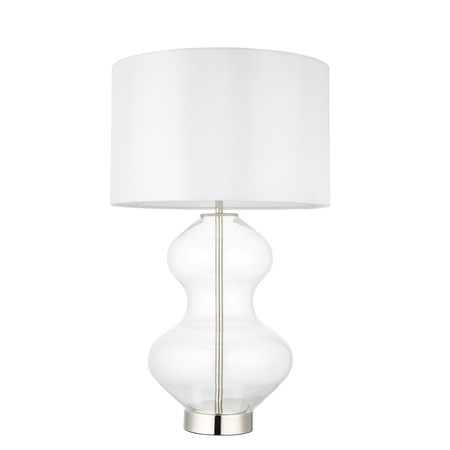 Kelda Shaped Table Lamp Satin Brass Vintage White