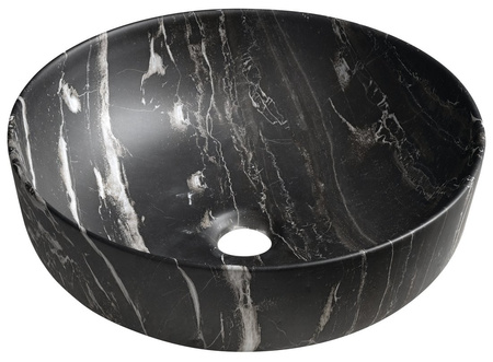 RONDEA umywalka ceramiczna nablatowa średnica 41cm, carnico marmor