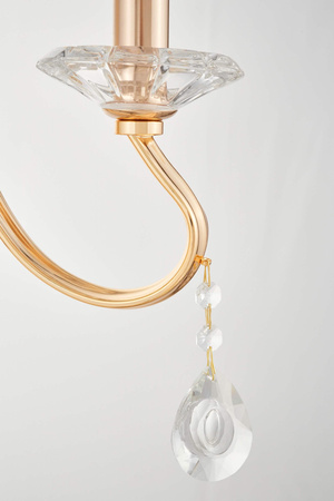 LAMPA ŚCIENNA KINKIET KRYSZTAŁOWY ZŁOTY FINEZZIA W1