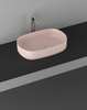INFINITY OVAL umywalka ceramiczna nablatowa, 55x36cm, salmon