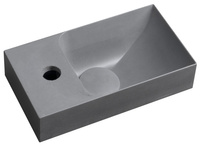 PICCOLINO umywalka betonowa, 30,8x17cm, bateria z lewej strony, szary mat