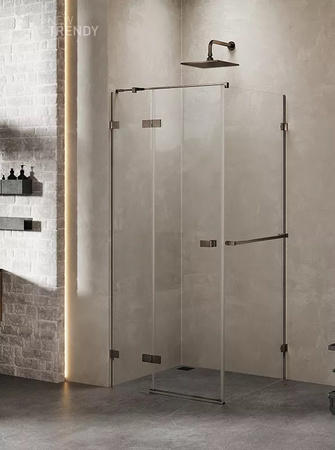 KABINA AVEXA GUNMETAL BRUSHED PROSTOKĄTNA L 120x80x200 CZYSTE 6mm ACTIVE SHIELD