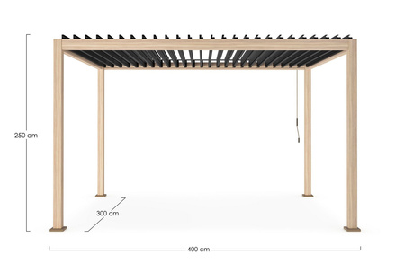 Pergola ogrodowa BIZZOTTO OCEAN 3X4 – antracytowy / naturalny
