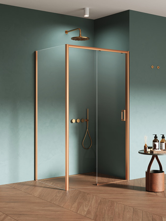 Kabina prysznicowa PRIME COPPER BRUSHED 1D prostokątna L 120x70x200 szkło czyste 6mm Active Shield 2.0